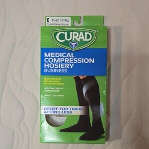 Curad Black Medical Compression‎ Hosiery 15-20mmHg New!